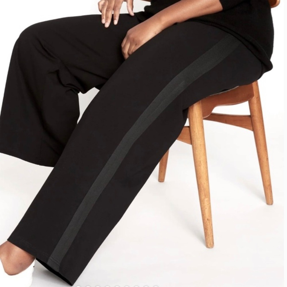 Kay Unger New York‎ Black Tuxedo Pants Side Stripe Wide Leg Trousers Size 2 NWT